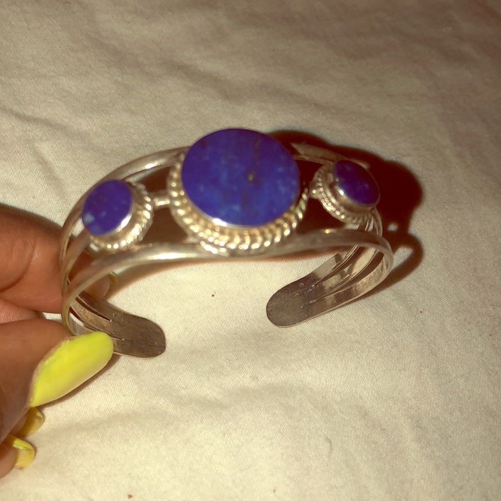 Sterling Silver N Blue Bracelet